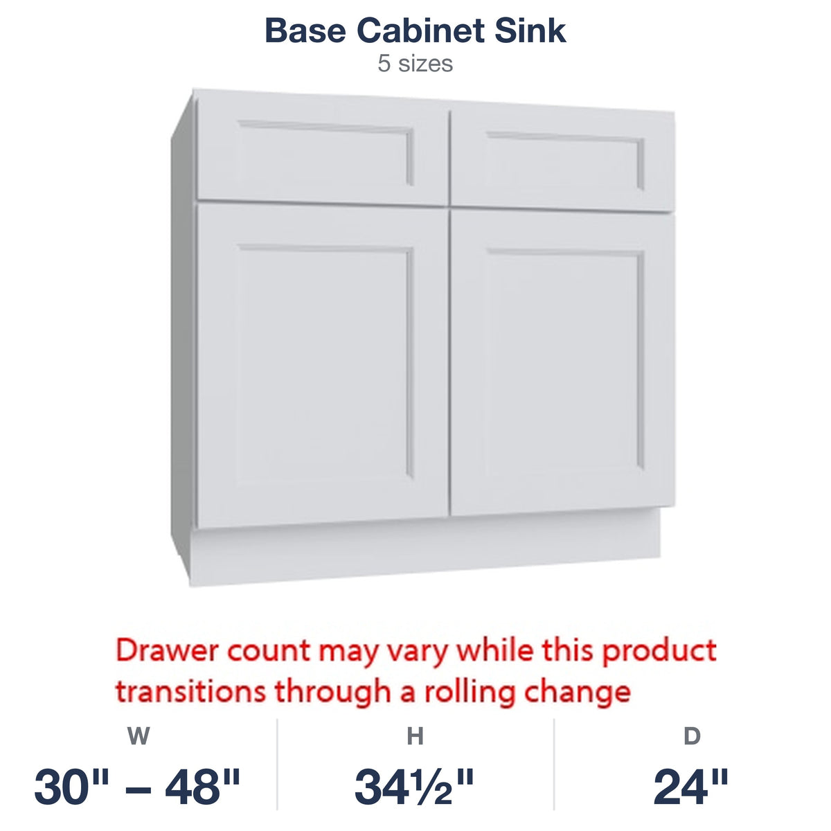 Belmont-White Base Cabinet Sink