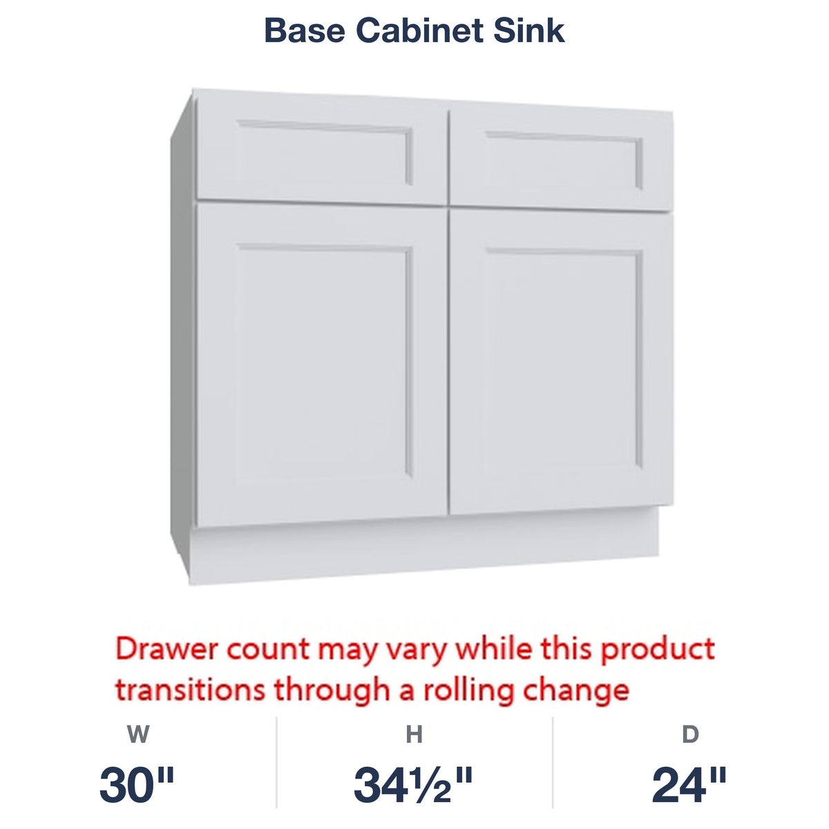 Belmont-White Base Cabinet Sink