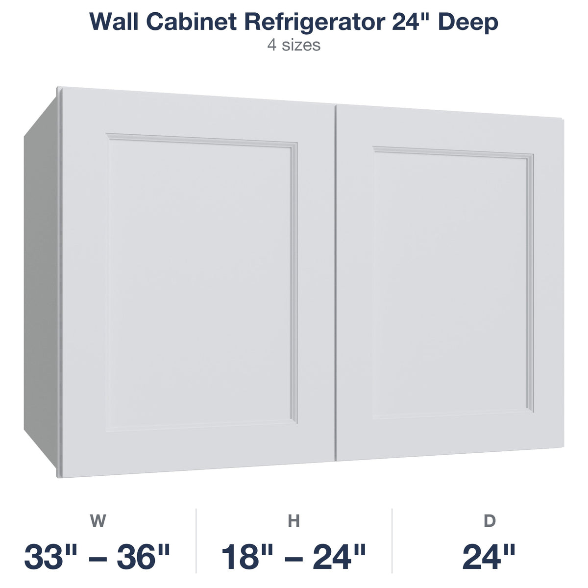 Belmont-White Wall Cabinet Refrigerator 24" Deep