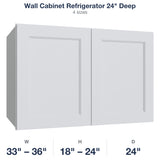 Belmont-White Wall Cabinet Refrigerator 24" Deep