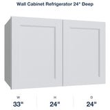Belmont-White Wall Cabinet Refrigerator 24" Deep