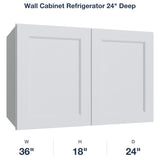 Belmont-White Wall Cabinet Refrigerator 24" Deep