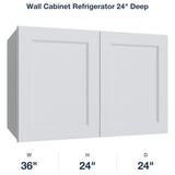 Belmont-White Wall Cabinet Refrigerator 24" Deep