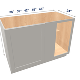 Misty-Grey Assembled Base Cabinet Corner Blind Full Height