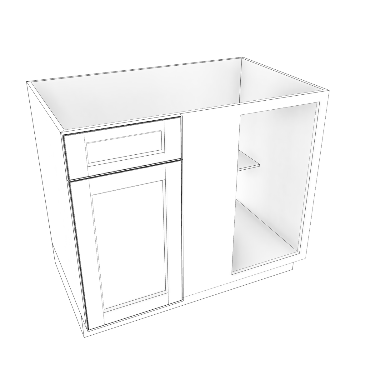 Smoky-Grey Assembled Base Cabinet Corner Blind