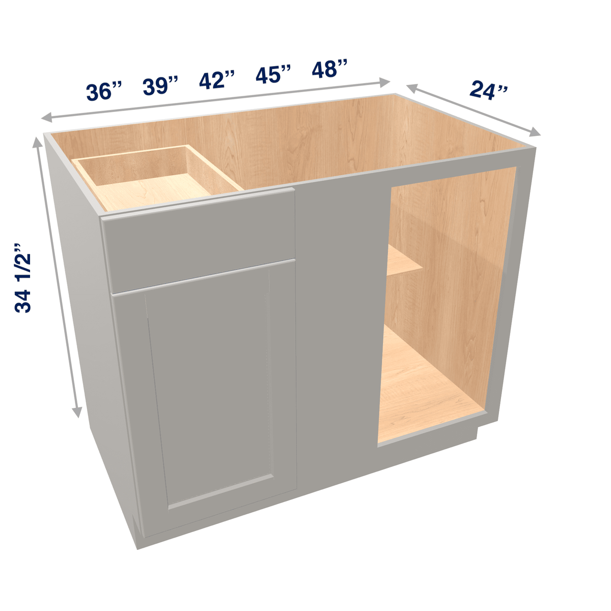 Luxor-White Assembled Base Cabinet Corner Blind