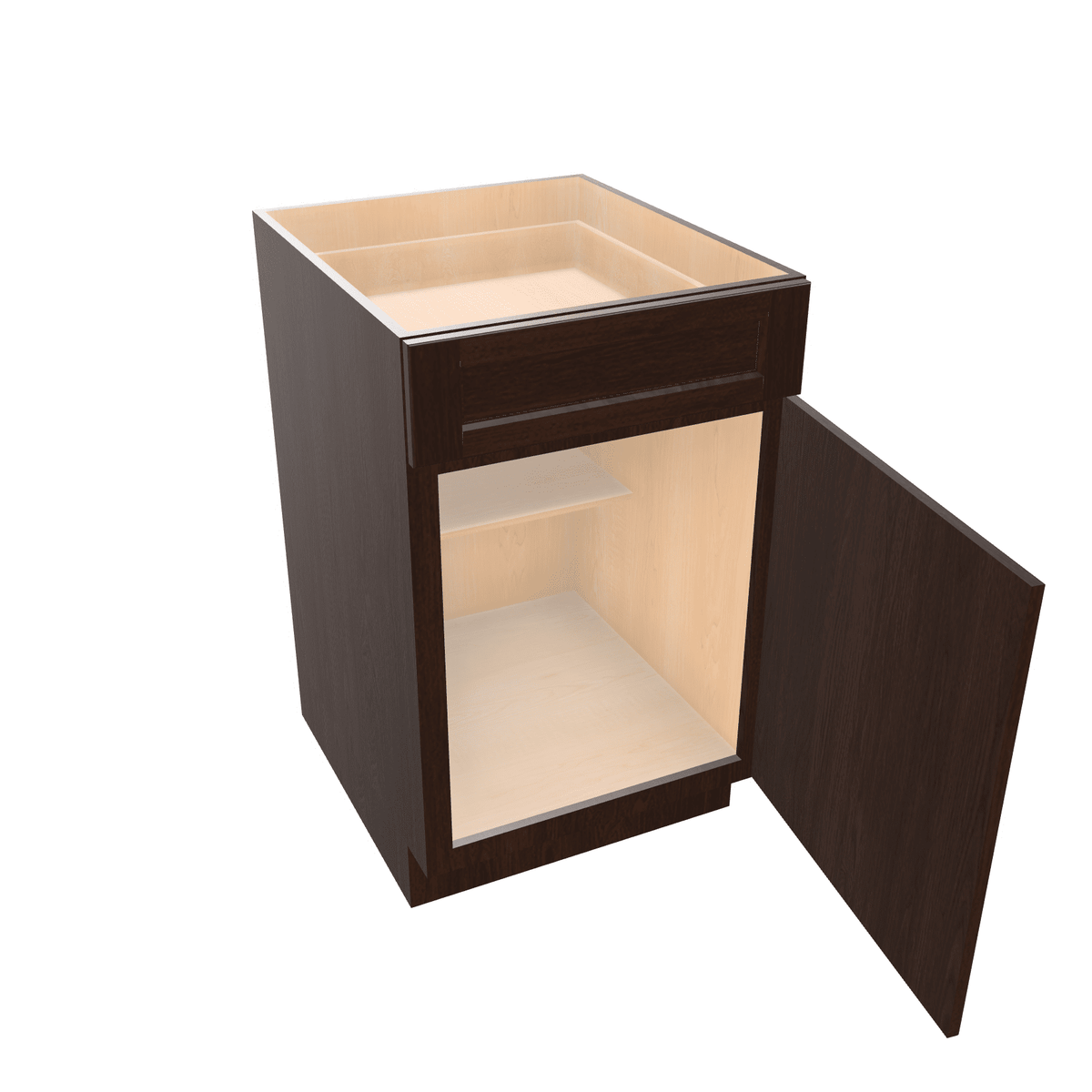 Espresso Assembled Base Cabinet 1 Door 1 Drawer