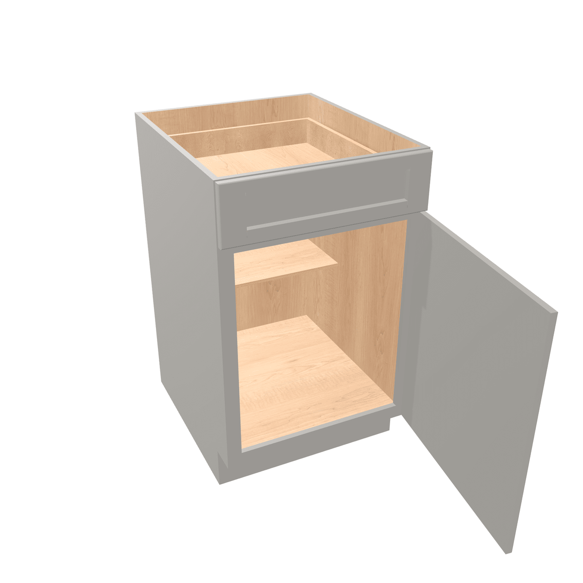 Misty-Grey Assembled Base Cabinet 1 Door 1 Drawer