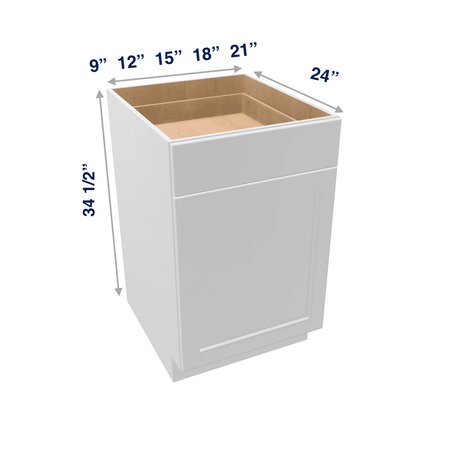 Luxor-White Assembled Base Cabinet 1 Door 1 Drawer
