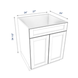 Luxor-White Assembled Base Cabinet 2 Door 1 Drawer