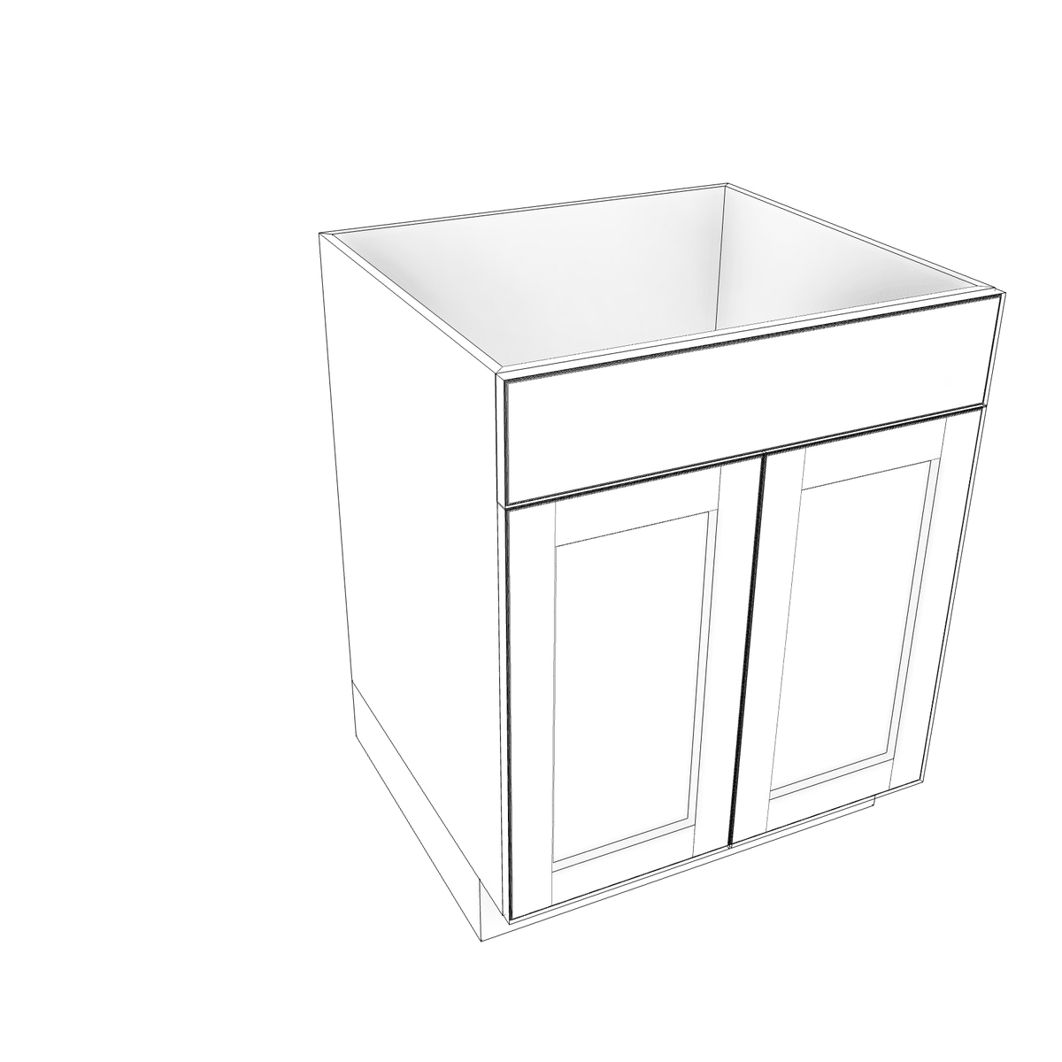 Luxor-White Assembled Base Cabinet 2 Door 1 Drawer