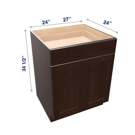 Espresso Base Cabinet 2 Door 1 Drawer