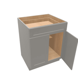 Misty-Grey Assembled Base Cabinet 2 Door 1 Drawer