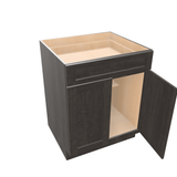 Smoky-Grey Assembled Base Cabinet 2 Door 1 Drawer