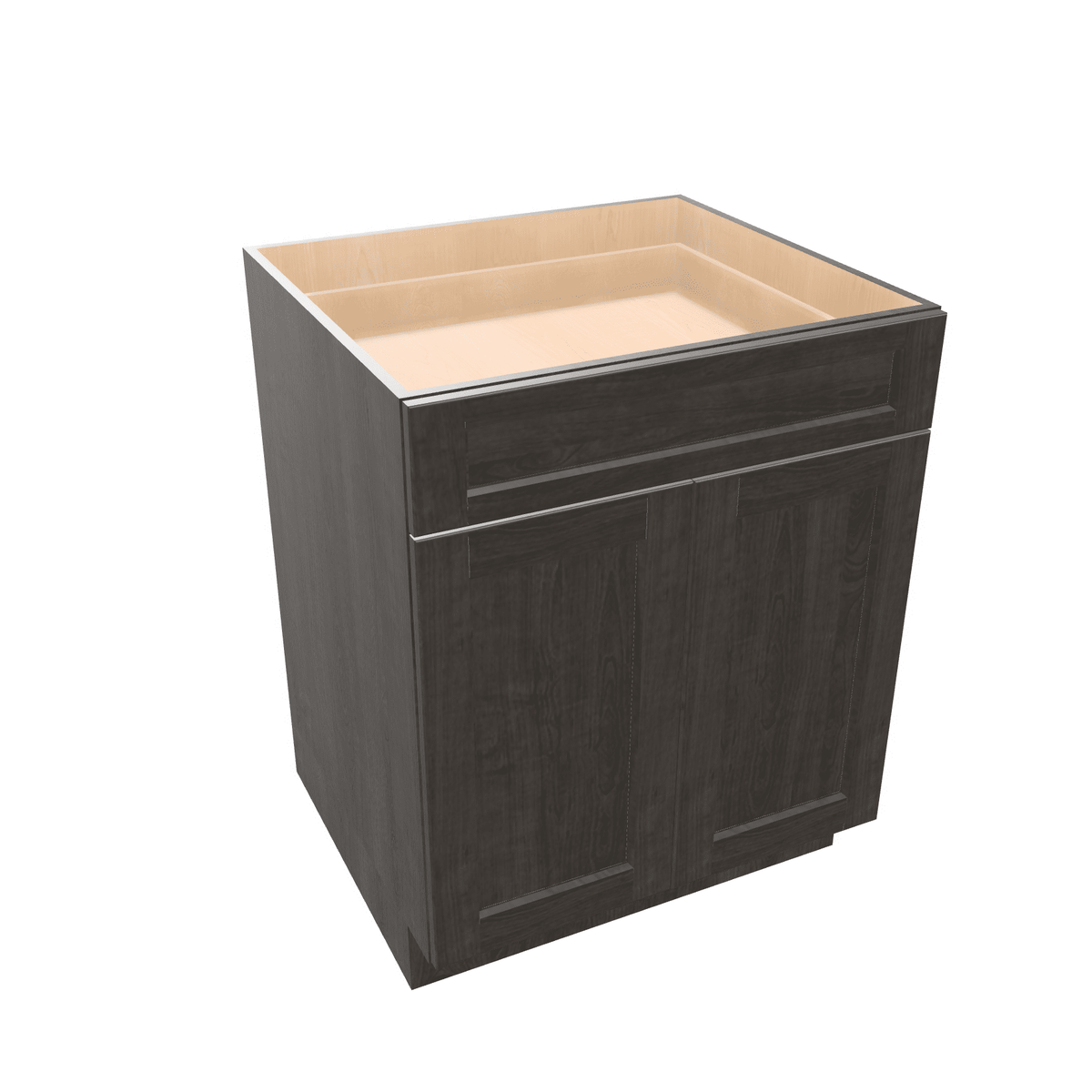 Smoky-Grey Assembled Base Cabinet 2 Door 1 Drawer