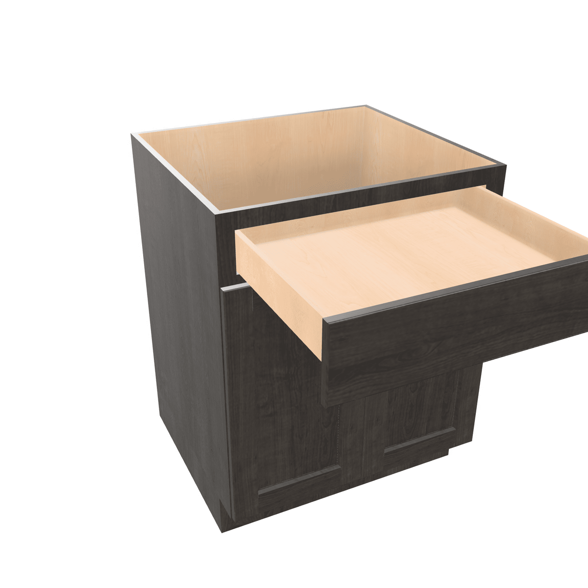 Smoky-Grey Assembled Base Cabinet 2 Door 1 Drawer