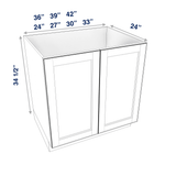 Smoky-Grey Assembled Base Cabinet 2 Door Full-Height
