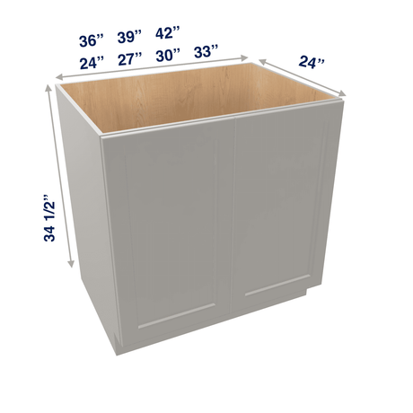 Misty-Grey Assembled Base Cabinet 2 Door Full-Height