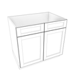 Smoky-Grey Assembled Base Cabinet 2 Door 2 Drawer