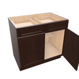 Espresso Assembled Base Cabinet 2 Door 2 Drawer