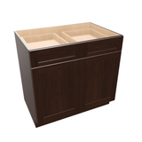 Espresso Assembled Base Cabinet 2 Door 2 Drawer
