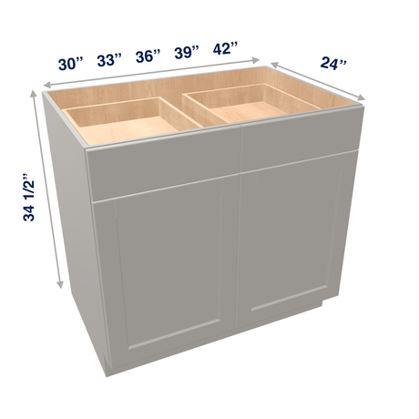 Misty-Grey Assembled Base Cabinet 2 Door 2 Drawer
