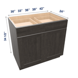 Smoky-Grey Assembled Base Cabinet 2 Door 2 Drawer