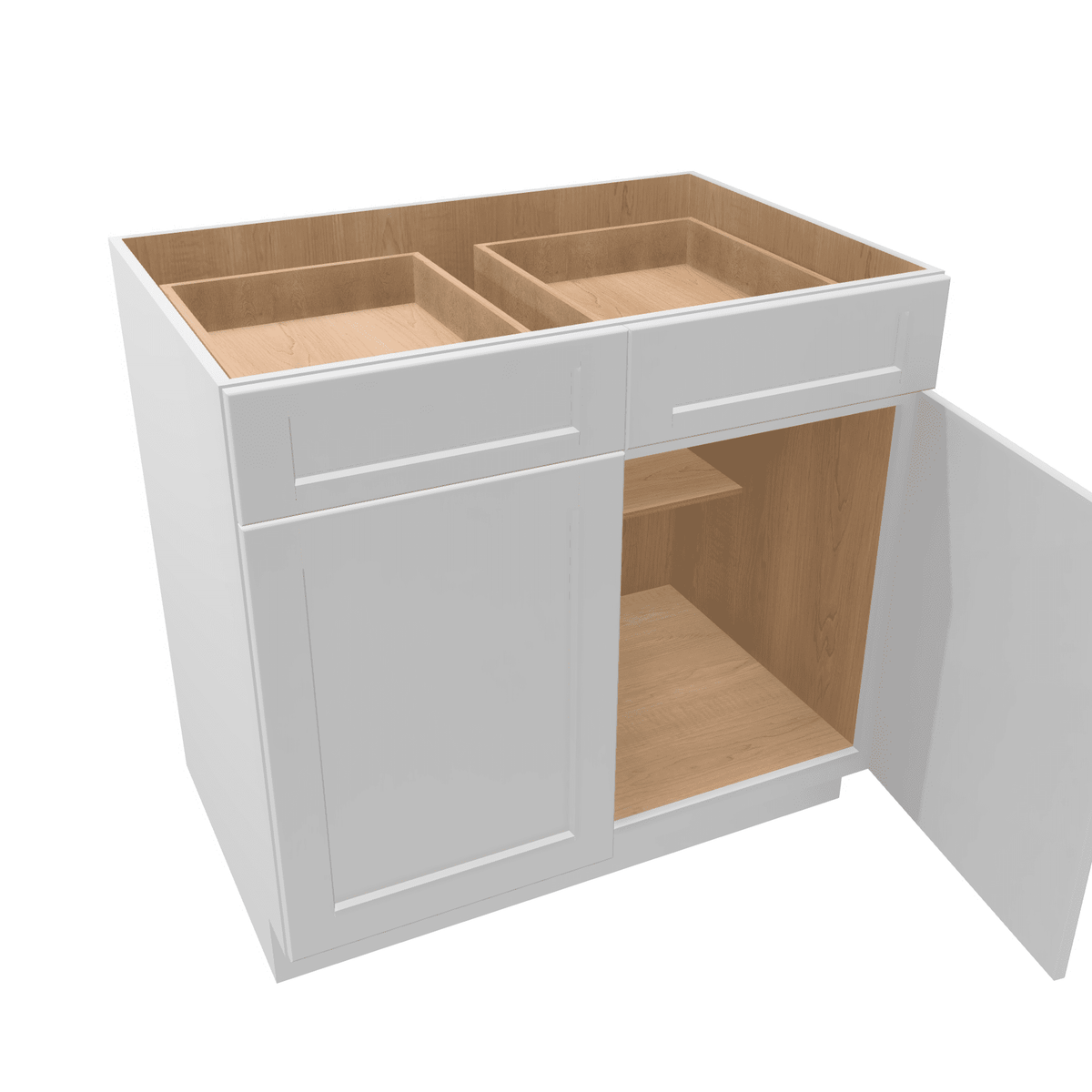 Luxor-White Assembled Base Cabinet 2 Door 2 Drawer