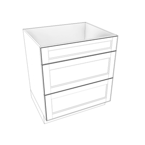 Smoky-Grey Assembled Base Cabinet 3 Drawer