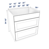 Smoky-Grey Assembled Base Cabinet 3 Drawer