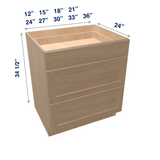 Harvest Assembled Base Cabinet 3 Drawer
