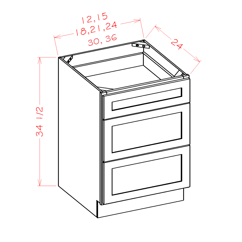 Base Cabinet 3 Drawer