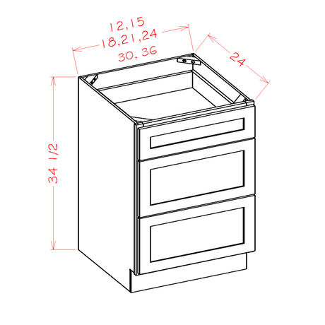 Base Cabinet 3 Drawer