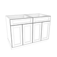 Smoky-Grey Assembled Base Cabinet 4 Door 2 Drawer 48" Wide