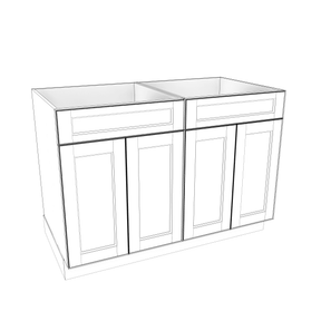 Smoky-Grey Assembled Base Cabinet 4 Door 2 Drawer 48" Wide