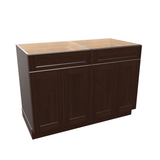 Espresso Assembled Base Cabinet 4 Door 2 Drawer 48" Wide