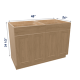 Harvest Assembled Base Cabinet 4 Door 2 Drawer 48" Wide