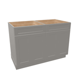 Misty-Grey Assembled Base Cabinet 4 Door 2 Drawer 48" Wide