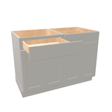 Misty-Grey Assembled Base Cabinet 4 Door 2 Drawer 48" Wide