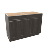 Smoky-Grey Assembled Base Cabinet 4 Door 2 Drawer 48" Wide