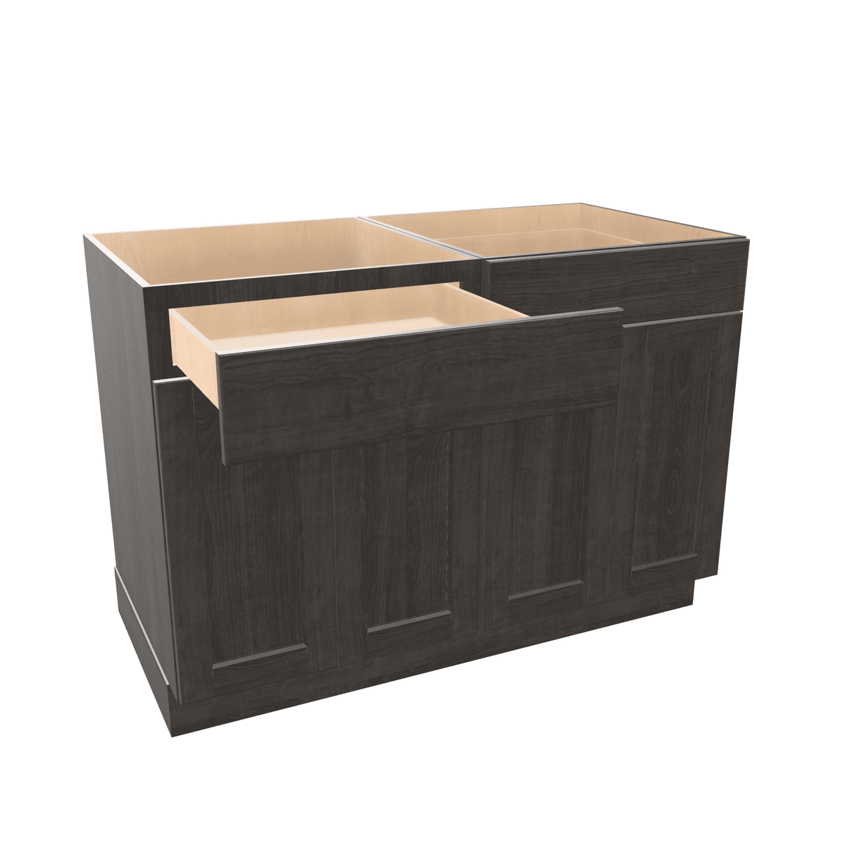 Smoky-Grey Assembled Base Cabinet 4 Door 2 Drawer 48" Wide