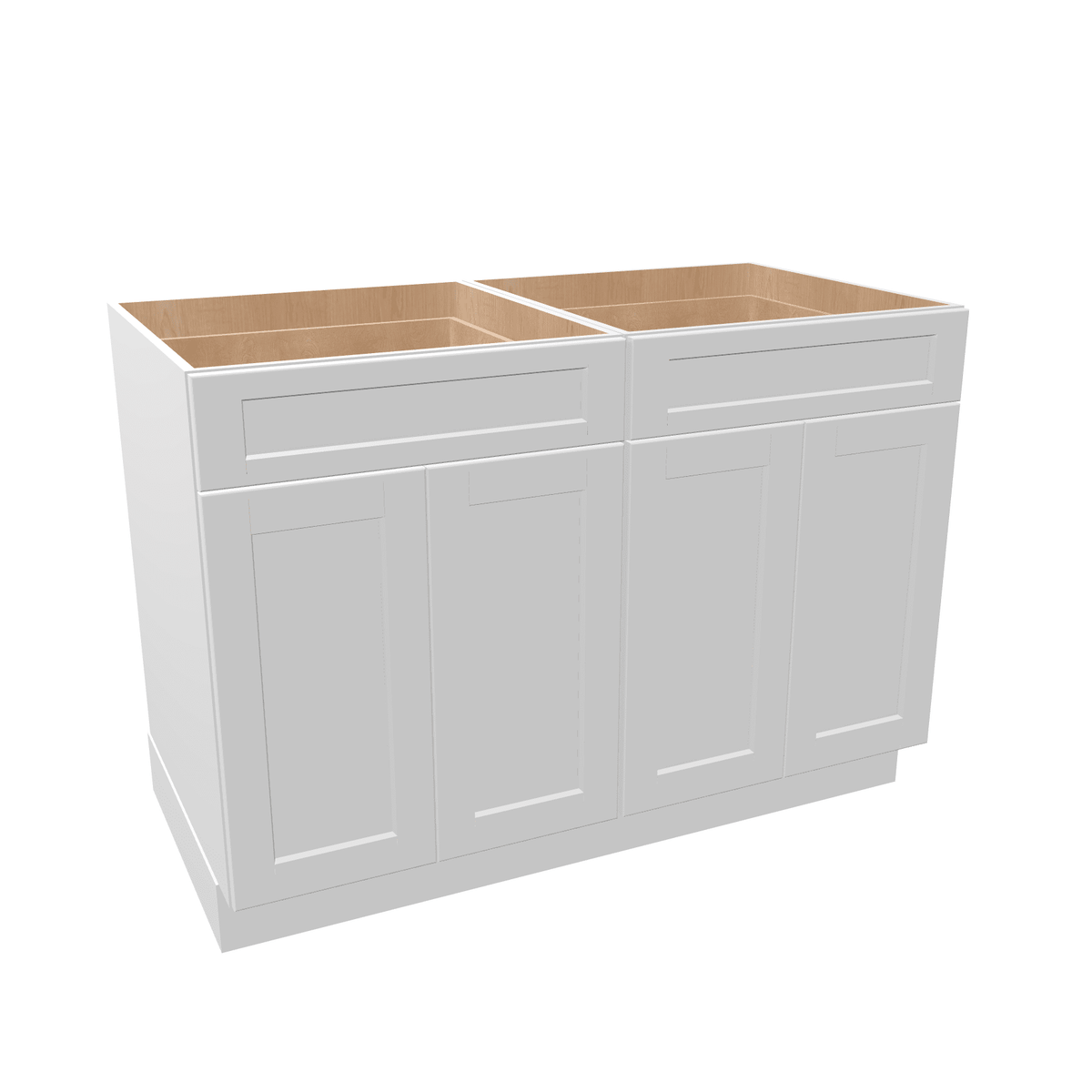 Luxor-White Assembled Base Cabinet 4 Door 2 Drawer 48" Wide