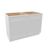 Luxor-White Assembled Base Cabinet 4 Door 2 Drawer 48" Wide