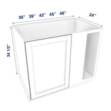 Smoky-Grey Assembled Base Cabinet Corner Blind Full Height