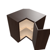 Espresso Assembled Base Cabinet Corner Easy Reach or Lazy Susan Carousel