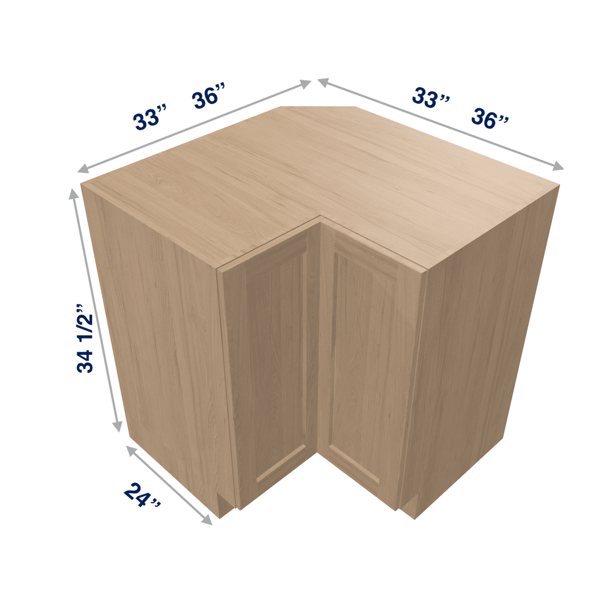 Harvest Assembled Base Cabinet Corner Easy Reach or Lazy Susan Carousel