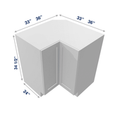Luxor-White Assembled Base Cabinet Corner Easy Reach or Lazy Susan Carousel