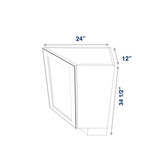 Smoky-Grey Assembled Base Cabinet Transition End 1 Door 12" Wide