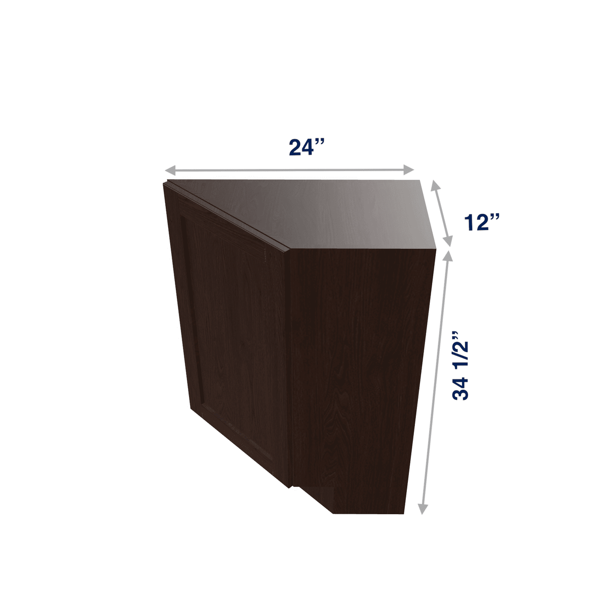 Espresso Assembled Base Cabinet Transition End 1 Door 12" Wide