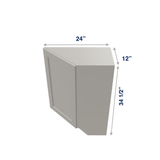 Misty-Grey Assembled Base Cabinet Transition End 1 Door 12" Wide